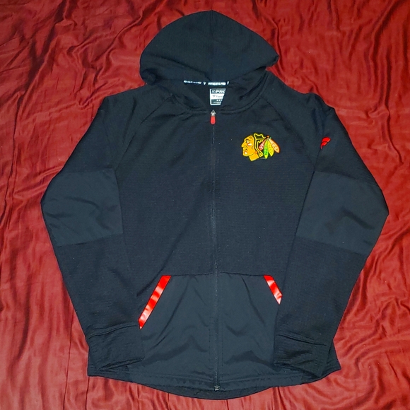 Chicago Blackhawks Fanatics Authentic Pro Black Zip Up Hoodie - Picture 1 of 7